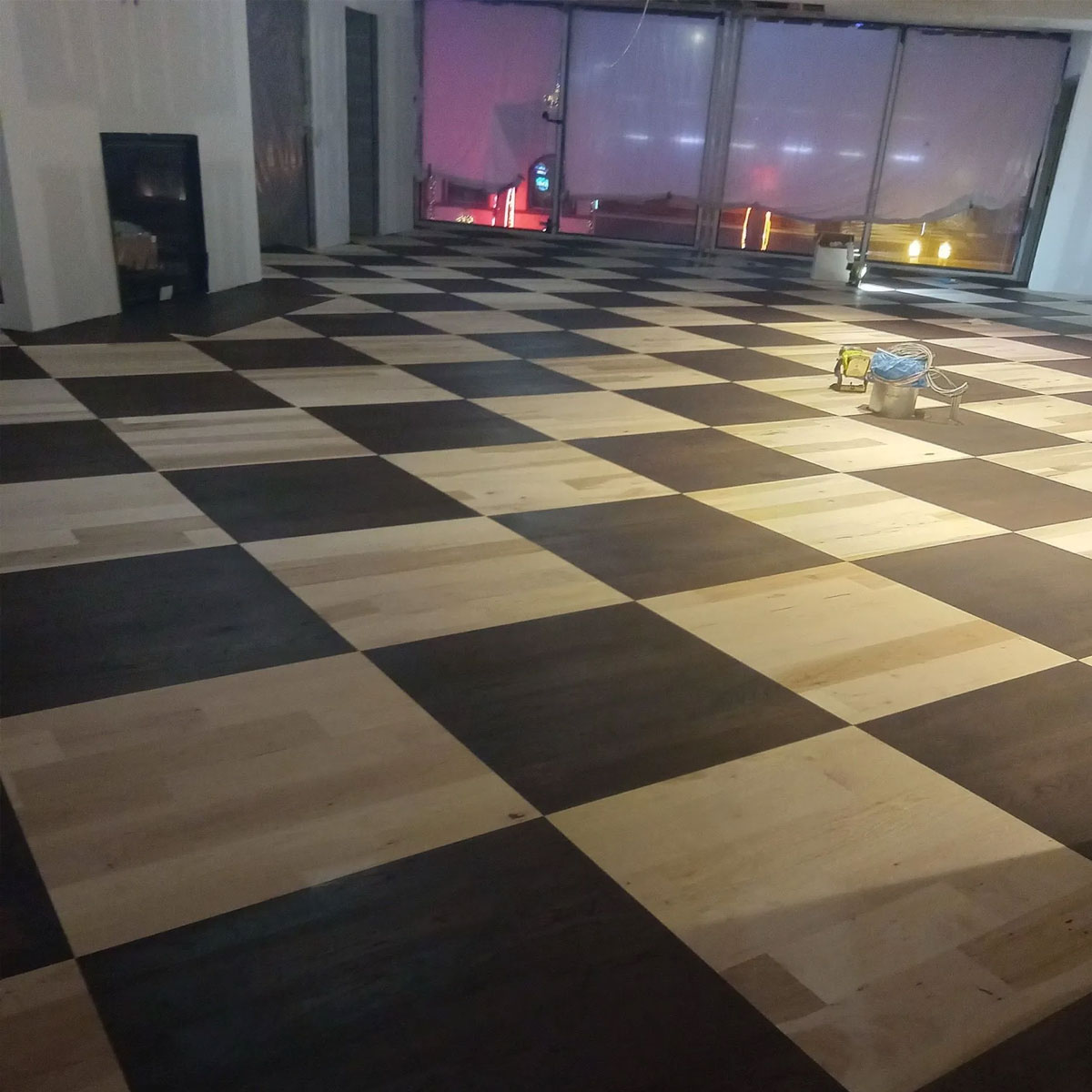 checkerboard pattern wood floor 2