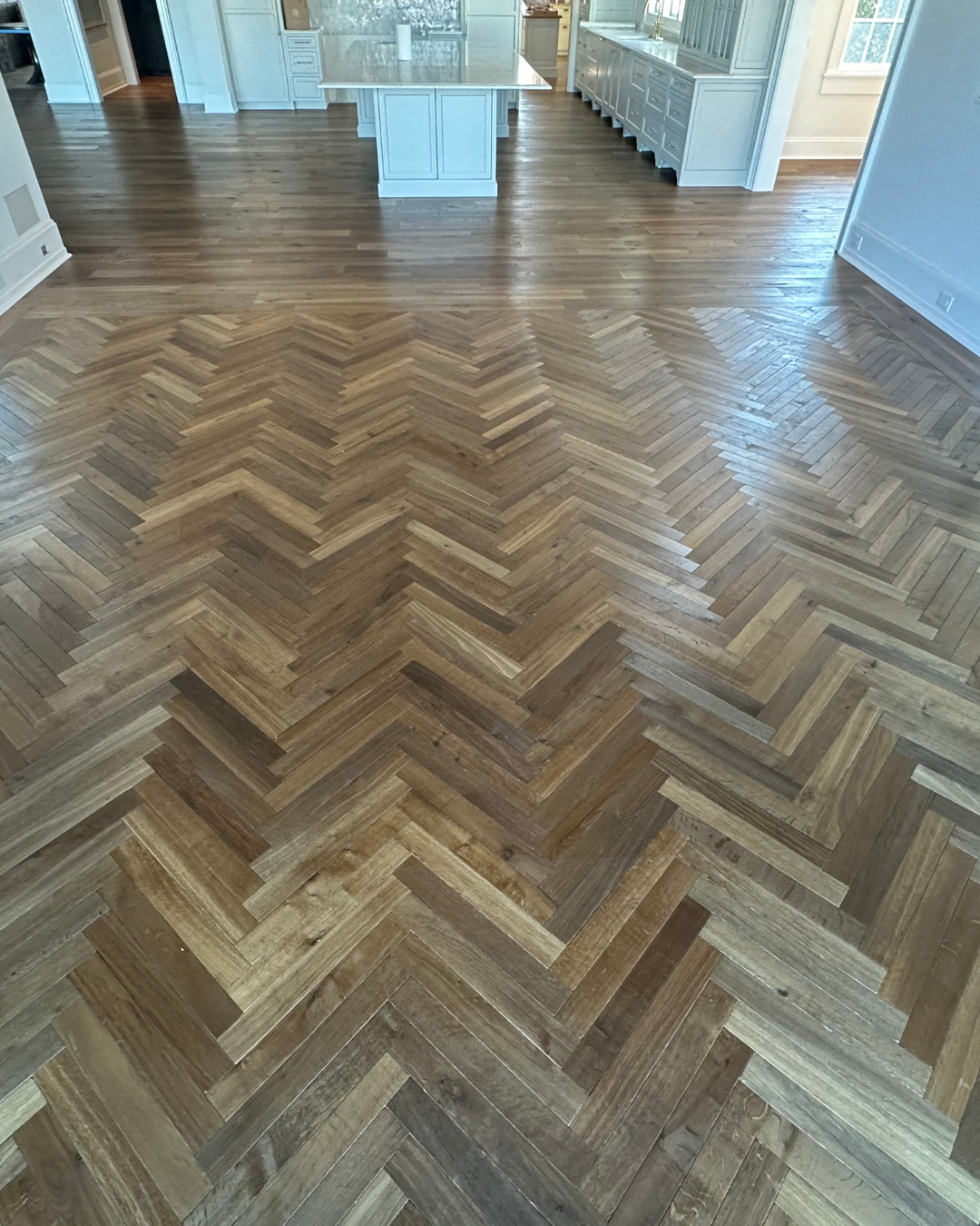 Herringbone pattern Nashville Flooring Project