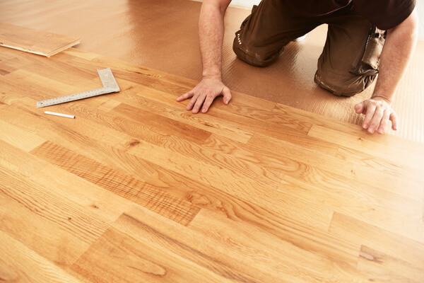 Hardwood floor installation in progress in a Nashville home